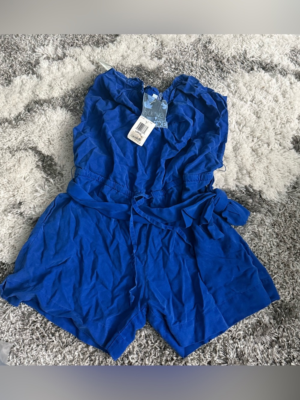 Young Fabulous & Broke Royal Blue Romper with Tie Waist